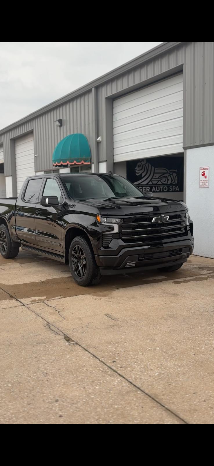 Black Chevrolet Silverado after full detail
